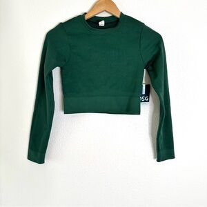 New DSG Green Seamless Crop Top Gym Ling Sleeve XS